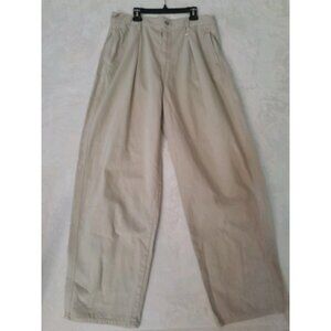 Uniqlo Mens Y2K Retro Hip Hop Wide Leg Pleated Khaki Chino Pants Tan Size 29